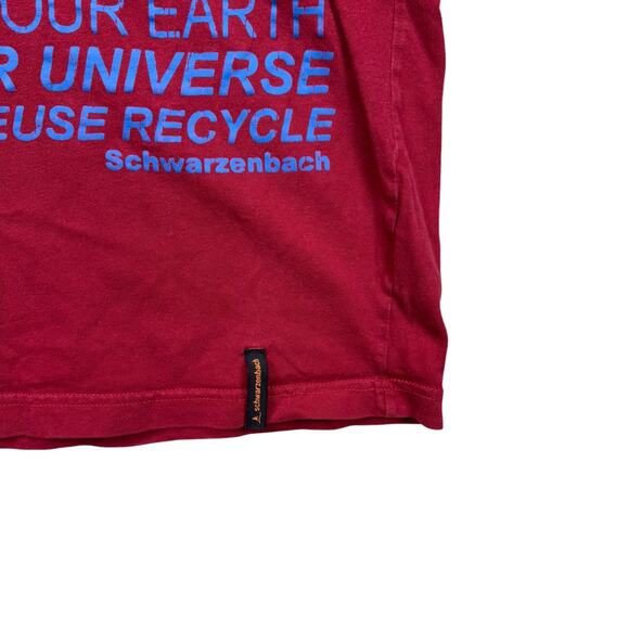Schwarzenbach Nature Tree Save Our Earth Recycle Eco Planet Red Men's T Shirt M - Picture 3 of 6